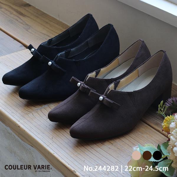 ブーティ サイドゴム サイドゴア シンプル リボン パール ブーツ ショートブーツ すっきり レディース 靴  シンプル No.244282 クロールバリエ※返品・交換不可 | COULEUR VARIE