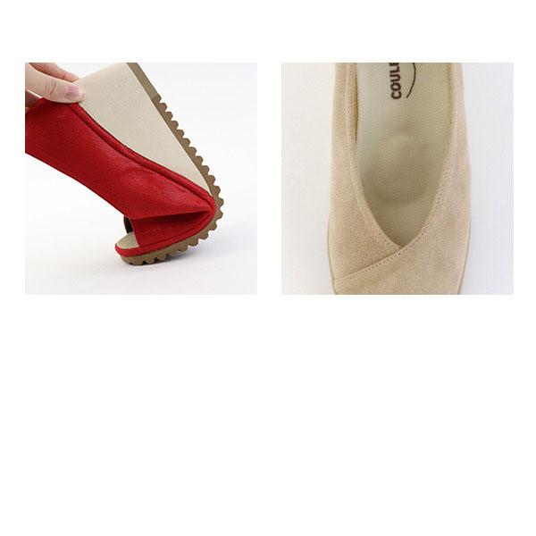 パンプス 軽量 切り替え オープントゥ  3E 痛くない Vカット 柔らかい ウェッジヒール 幅広 甲高 甲深 外反母趾 内反小趾 軽い 軽量 クロールバリエ No.274231 | COULEUR VARIE | 08