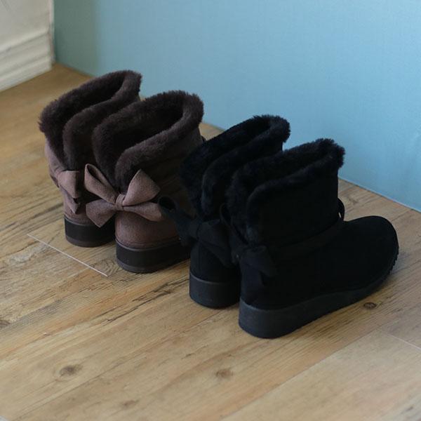 ショートブーツ 軽量 3WAY 内ボア ファー リボン 暖かい 軽い 3E 外反母趾 幅広 甲高 No.274283 クロールバリエ セール ※交換返品不可 | COULEUR VARIE | 05