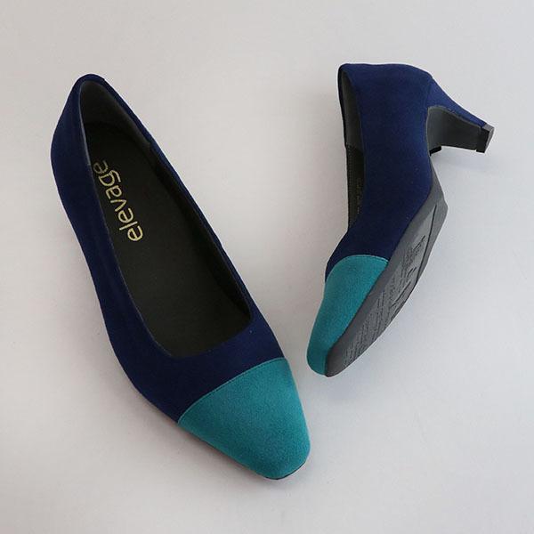 パンプス elevage エルバージュ スクエアトゥ 3E 洗える ノンストレス 再生素材 エコレザー 痛くない ブランド 外反母趾 ヒール 幅広 274501※返品・交換不可 |  | 04