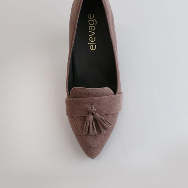 elevageエルバージュ 東レウルトラスエードを使用した初シューズブランド 3e 幅広 ヒール タッセル ローファー パンプス 274502※返品・交換不可 |  | 03