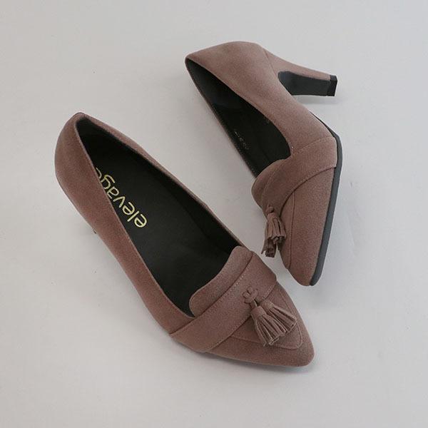 elevageエルバージュ 東レウルトラスエードを使用した初シューズブランド 3e 幅広 ヒール タッセル ローファー パンプス 274502※返品・交換不可 |  | 04