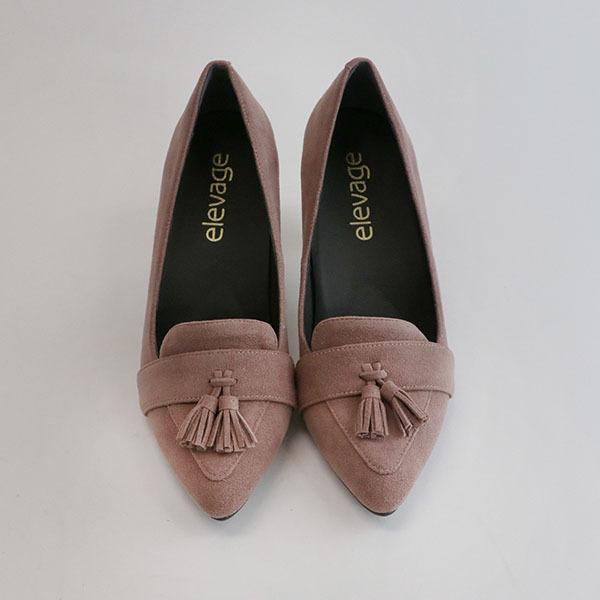 elevageエルバージュ 東レウルトラスエードを使用した初シューズブランド 3e 幅広 ヒール タッセル ローファー パンプス 274502※返品・交換不可 |  | 05