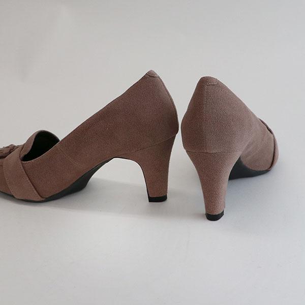 elevageエルバージュ 東レウルトラスエードを使用した初シューズブランド 3e 幅広 ヒール タッセル ローファー パンプス 274502※返品・交換不可 |  | 08