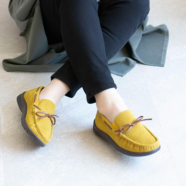 モカシン レディース 3E 内ボア 幅広 甲高 3E 外反母趾 内反小趾 カジュアル リボン 痛くない ローヒール 278282 クロールバリエ セール ※交換返品不可 | COULEUR VARIE | 02