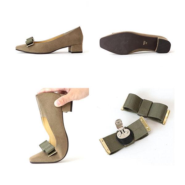 リボン パンプス 2way 取り外し チャンキーヒール レディース 痛くない 楽 クロールバリエ No.329281 ※SALE セール 交換返品不可 | COULEUR VARIE | 11