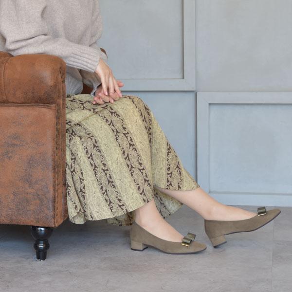 リボン パンプス 2way 取り外し チャンキーヒール レディース 痛くない 楽 クロールバリエ No.329281 ※SALE セール 交換返品不可 | COULEUR VARIE | 05