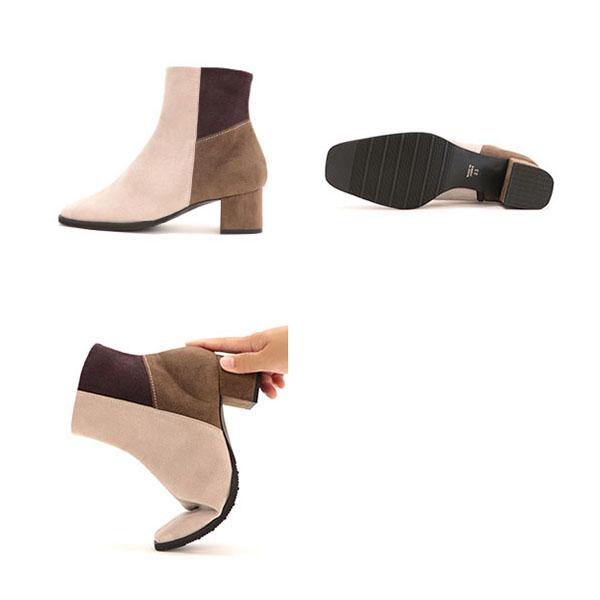 ショートブーツ 旅行 痛くない ヒール 楽 カラフル 3カラー トリオカラー チャンキーヒール 秋冬 クロールバリエ No.329282 セール ※交換返品不可 | COULEUR VARIE | 06