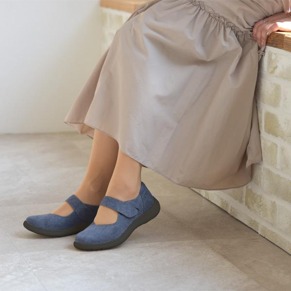 スニーカー 3E 幅広 ゆったり 甲高 外反母趾 レディース 超軽量 ストラップ クロールバリエ No.335201 ※SALE セール 交換返品不可 | COULEUR VARIE | 01