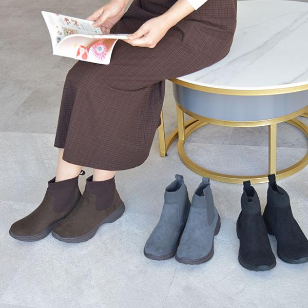 ショートブーツ ニット サイドゴア 軽量 防臭 クロールバリエ 3E 幅広 甲高 外反母趾 洗える No.335282 クロールバリエ ※SALE セール 交換返品不可 | COULEUR VARIE | 02