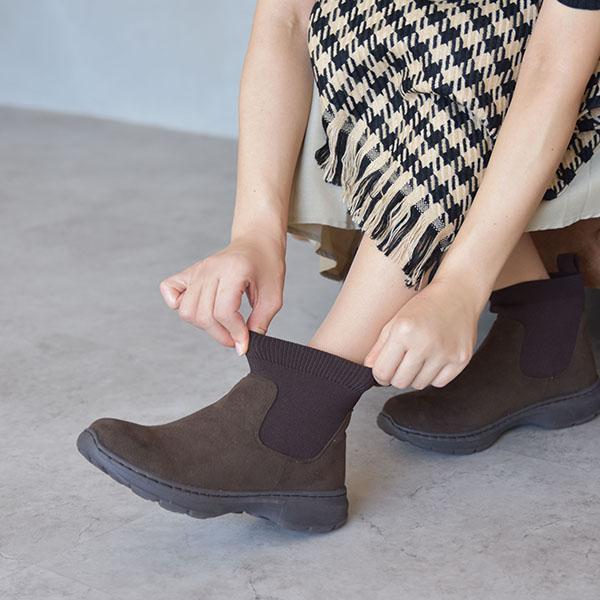 ショートブーツ ニット サイドゴア 軽量 防臭 クロールバリエ 3E 幅広 甲高 外反母趾 洗える No.335282 クロールバリエ ※SALE セール 交換返品不可 | COULEUR VARIE | 03