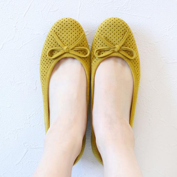 リボン バレエパンプス 痛くない 幅広 甲高 ローヒール フラットヒール 歩きやすい 外反母趾 内反小趾 大きいサイズ 小さいサイズ 素足 ぺたんこ 履きやすい 22c | COULEUR VARIE | 10