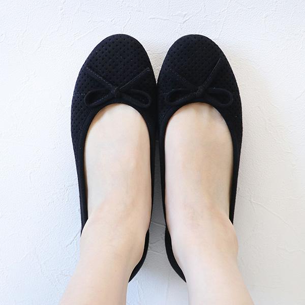 リボン バレエパンプス 痛くない 幅広 甲高 ローヒール フラットヒール 歩きやすい 外反母趾 内反小趾 大きいサイズ 小さいサイズ 素足 ぺたんこ 履きやすい 22c | COULEUR VARIE | 08