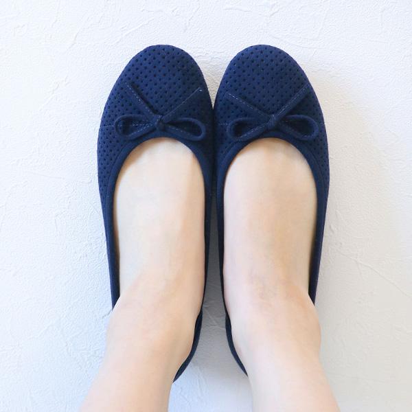 リボン バレエパンプス 痛くない 幅広 甲高 ローヒール フラットヒール 歩きやすい 外反母趾 内反小趾 大きいサイズ 小さいサイズ 素足 ぺたんこ 履きやすい 22c | COULEUR VARIE | 09