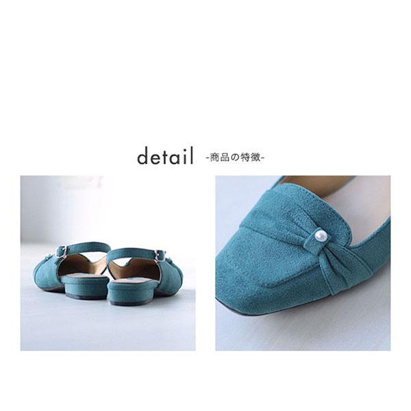 バックストラップ パンプス パール リボン レディース 痛くない 軽量 ローヒール 幅広 甲高 外反母趾 上品 クロールバリエ 344232※返品・交換不可 | COULEUR VARIE | 10