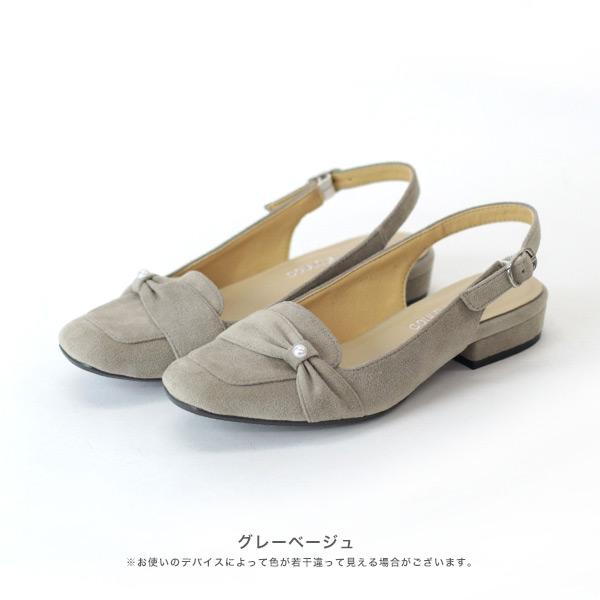 バックストラップ パンプス パール リボン レディース 痛くない 軽量 ローヒール 幅広 甲高 外反母趾 上品 クロールバリエ 344232※返品・交換不可 | COULEUR VARIE | 03