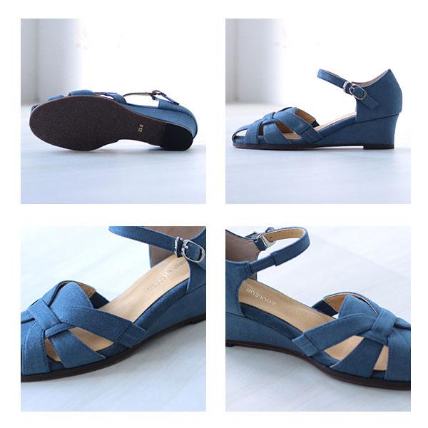 洗える靴 パンプス セパレート 幅広 甲高 レディース 3E 柔らかい ストラップ メッシュ ウェッジヒール クロールバリエ No.344234 セール ※交換返品不可 | COULEUR VARIE | 14