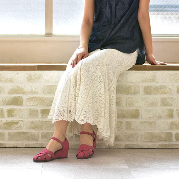 洗える靴 パンプス セパレート 幅広 甲高 レディース 3E 柔らかい ストラップ メッシュ ウェッジヒール クロールバリエ No.344234 セール ※交換返品不可 | COULEUR VARIE | 06