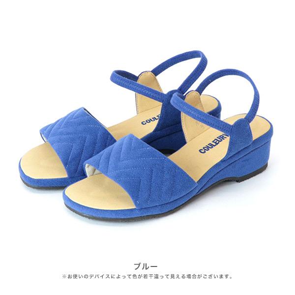洗える靴 サンダル レディース 痛くない ウェッジヒール カジュアル ナチュラル ストラップ 軽量 旅行 クロールバリエ No.344235 セール ※交換返品不可 | COULEUR VARIE | 02