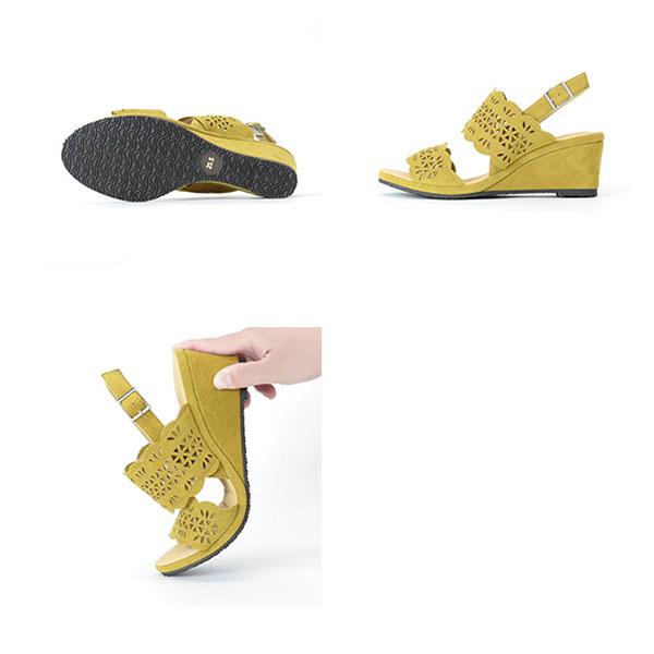 洗える靴 サンダル カットワーク レディース ウェッジソールサンダル 3e 甲高 幅広 痛くない 夏 旅行 クロールバリエ No.344236 セール ※交換返品不可 | COULEUR VARIE | 14