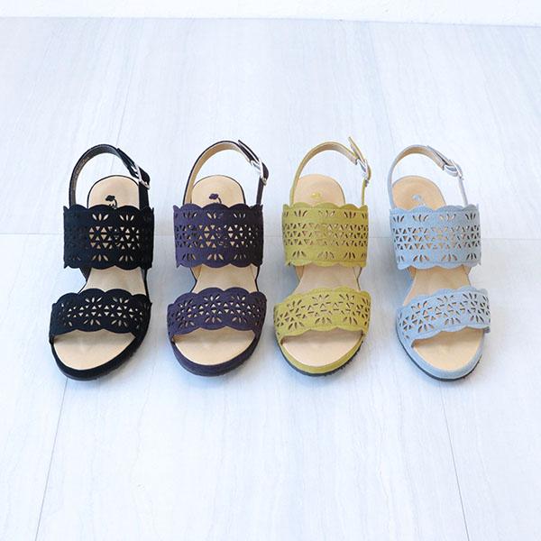 洗える靴 サンダル カットワーク レディース ウェッジソールサンダル 3e 甲高 幅広 痛くない 夏 旅行 クロールバリエ No.344236 セール ※交換返品不可 | COULEUR VARIE | 08