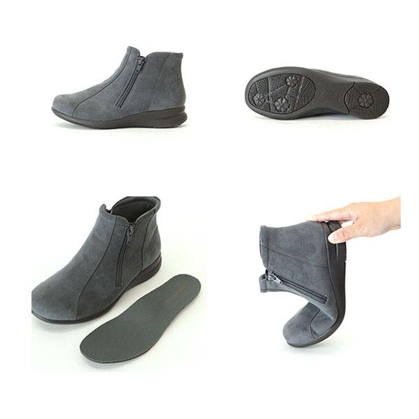 ショートブーツ ブーツ 軽量 幅広 甲高 外反母趾 3E 楽 ゆったり 歩きやすい 疲れにくい シンプル クロールバリエ No.374281 セール ※交換返品不可 | COULEUR VARIE | 06