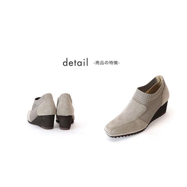 シューティ ウェッジヒール ニット 走れる 痛くない 3E ゆったり 幅広 甲高 外反母趾 超軽量 歩きやすい 軽い クロールバリエ No.374282※返品・交換不可 | COULEUR VARIE | 05