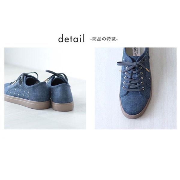 スニーカー レースアップ カットワーク レース ストーン 痛くない 歩きやすい 楽 3E 幅広 甲高 外反母趾 クロールバリエ No.378230 セール ※交換返品不可 | COULEUR VARIE | 10