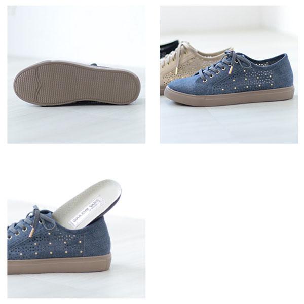 スニーカー レースアップ カットワーク レース ストーン 痛くない 歩きやすい 楽 3E 幅広 甲高 外反母趾 クロールバリエ No.378230 セール ※交換返品不可 | COULEUR VARIE | 11