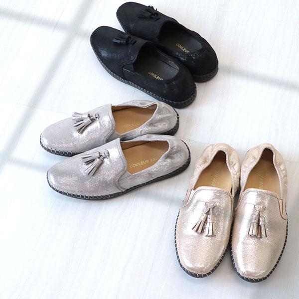 スリッポン タッセル フラットシューズ かかとゴム リラックス 旅行 疲れにくい 楽 痛くない 抗菌 防臭クロールバリエ No.378232 セール ※交換返品不可 | COULEUR VARIE | 04