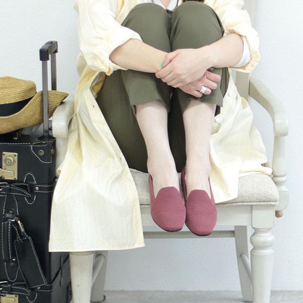 洗える靴 ことりっぷコラボ オペラシューズ フラット ニット 痛くない 楽 3E 幅広 ローヒール 甲高 甲深 クロールバリエ No.378235 セール ※交換返品不可 | COULEUR VARIE | 04