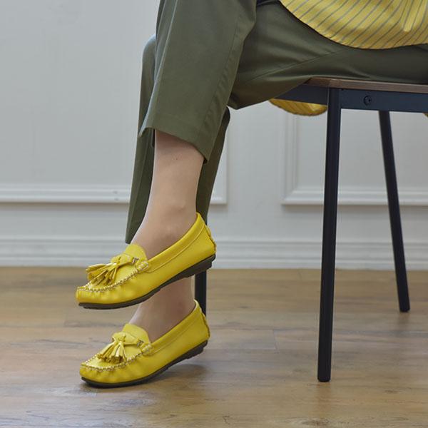 モカシン ローファー レディース 22cm 25cm 柔らかい 大きいサイズ ゆったり ファー中敷き 旅行 タッセル ビジュー ラインストーン 3way バスクラフト No.378880 |  | 03