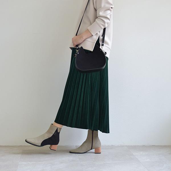 ショートブーツ シューズ 猫 ネコ 旅行 痛くない チャンキーヒール 楽 S M L カラフル トリオカラー 春 秋 冬 カジュアル きれいめ クロールバリエ No.411250 | COULEUR VARIE | 04