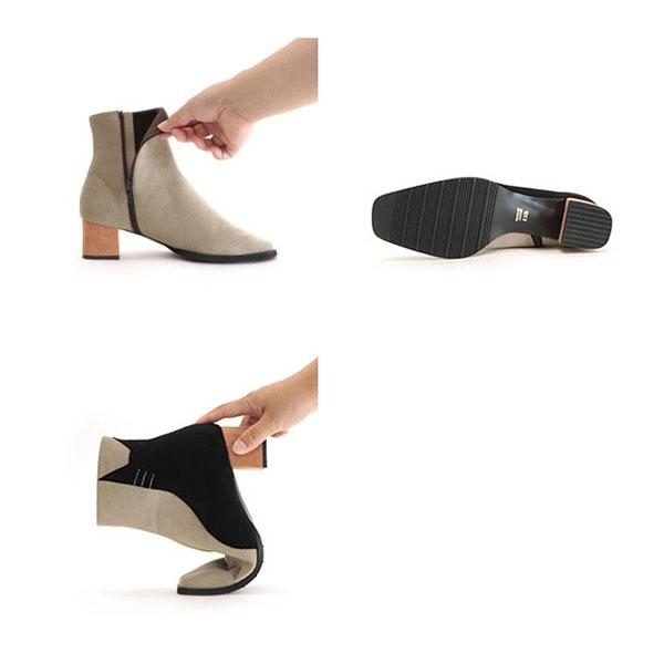 ショートブーツ シューズ 猫 ネコ 旅行 痛くない チャンキーヒール 楽 S M L カラフル トリオカラー 春 秋 冬 カジュアル きれいめ クロールバリエ No.411250 | COULEUR VARIE | 09