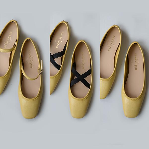 フラットパンプス ストラップ ぺたんこ ゆったり 3way バレエ 幅広 甲高 甲深 外反母趾 ワイズ 3e 3E バスクラフト No.411850 SALE セール ※返品交換不可 | COULEUR VARIE | 02