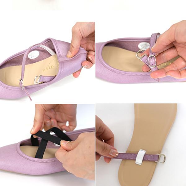 フラットパンプス ストラップ ぺたんこ ゆったり 3way バレエ 幅広 甲高 甲深 外反母趾 ワイズ 3e 3E バスクラフト No.411850 SALE セール ※返品交換不可 | COULEUR VARIE | 06