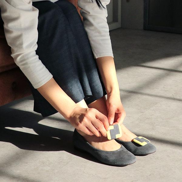 フラットパンプス レディース 2WAY バックル ラウンドトゥ ぺたんこ ローヒール 痛くない 洗える シンプル クロールバリエ No.429230 セール ※交換返品不可 | COULEUR VARIE | 03