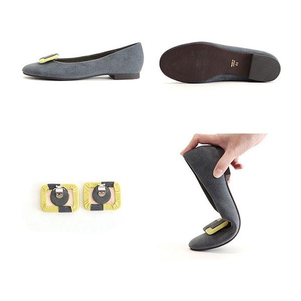 フラットパンプス レディース 2WAY バックル ラウンドトゥ ぺたんこ ローヒール 痛くない 洗える シンプル クロールバリエ No.429230 セール ※交換返品不可 | COULEUR VARIE | 07