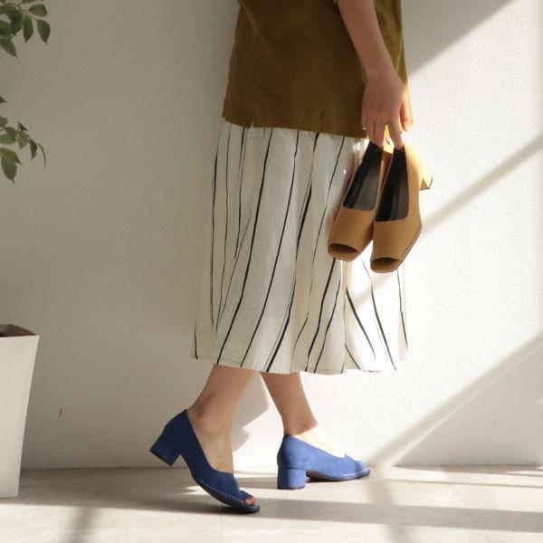 オープントゥパンプス 幅広 甲高 レディース ローヒール 軽い 楽 シンプル クロールバリエ No.429233 ※SALE セール 交換返品不可※ | COULEUR VARIE | 04