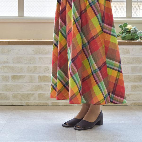 オープントゥパンプス 幅広 甲高 レディース ローヒール 軽い 楽 シンプル クロールバリエ No.429233 ※SALE セール 交換返品不可※ | COULEUR VARIE | 05