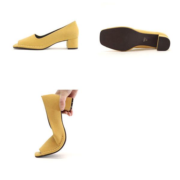 オープントゥパンプス 幅広 甲高 レディース ローヒール 軽い 楽 シンプル クロールバリエ No.429233 ※SALE セール 交換返品不可※ | COULEUR VARIE | 08