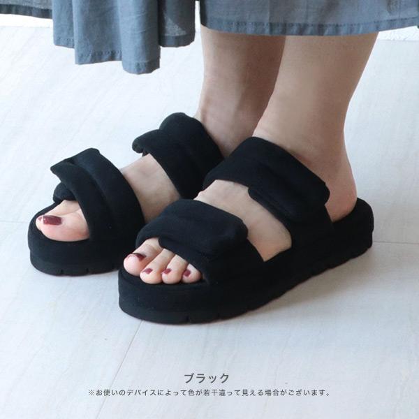 【洗える靴】ダブルベルトミュール サンダル パフベルト レディース 厚底 幅広 甲高 外反母趾 優しい   クロールバリエ No.435203※返品・交換不可 | COULEUR VARIE | 16