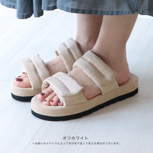 【洗える靴】ダブルベルトミュール サンダル パフベルト レディース 厚底 幅広 甲高 外反母趾 優しい   クロールバリエ No.435203※返品・交換不可 | COULEUR VARIE | 17