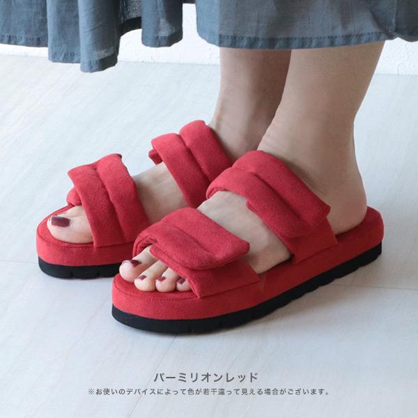 【洗える靴】ダブルベルトミュール サンダル パフベルト レディース 厚底 幅広 甲高 外反母趾 優しい   クロールバリエ No.435203※返品・交換不可 | COULEUR VARIE | 18