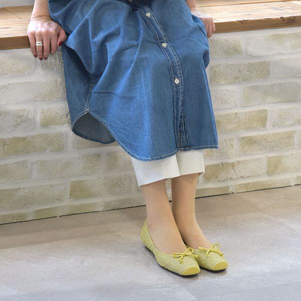 バレエシューズ パンプス スクエアトゥ リボン 幅広 甲高 3E 外反母趾 軽い No.444230C クロールバリエ SALE セール※交換返品不可 | COULEUR VARIE | 02