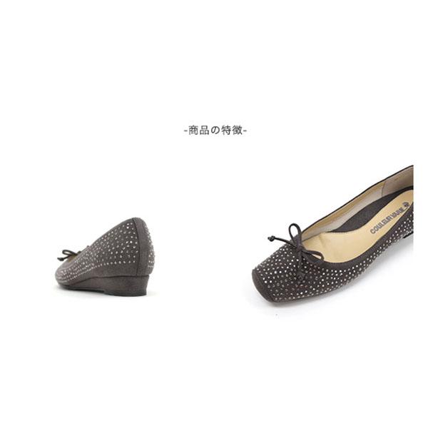 バレエシューズ パンプス スクエアトゥ 痛くない 幅広 甲高 ゆったり 素足 21.5cm 25cm 3E 旅行 外反母趾 柔らかい 軽い リボン クロールバリエ No.444230D | COULEUR VARIE | 11