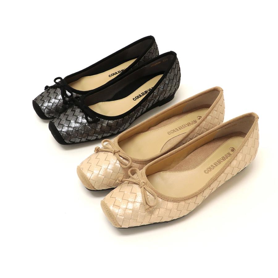 バレエシューズ パンプス スクエアトゥ 痛くない 幅広 甲高 ゆったり 素足 25cm 3E 旅行 外反母趾 優しい 軽い リボン ローヒール No.444230M クロールバリエ | COULEUR VARIE | 05