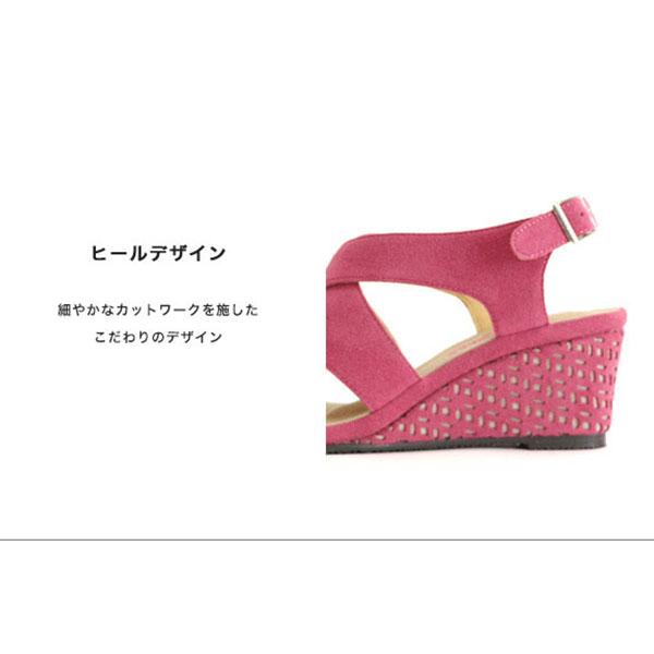 【洗える靴】サンダル クロスベルト ウエッジヒール レディース 痛くない 柔らかい 楽  洗える カジュアル リゾート  クロールバリエ No.444232※返品・交換不可 | COULEUR VARIE | 10