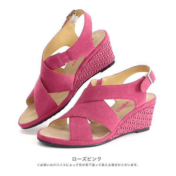 【洗える靴】サンダル クロスベルト ウエッジヒール レディース 痛くない 柔らかい 楽  洗える カジュアル リゾート  クロールバリエ No.444232※返品・交換不可 | COULEUR VARIE | 16