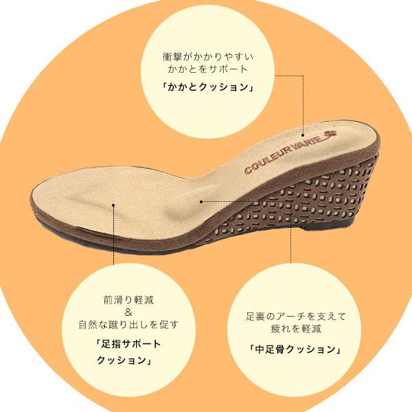【洗える靴】サンダル クロスベルト ウエッジヒール レディース 痛くない 柔らかい 楽  洗える カジュアル リゾート  クロールバリエ No.444232※返品・交換不可 | COULEUR VARIE | 08